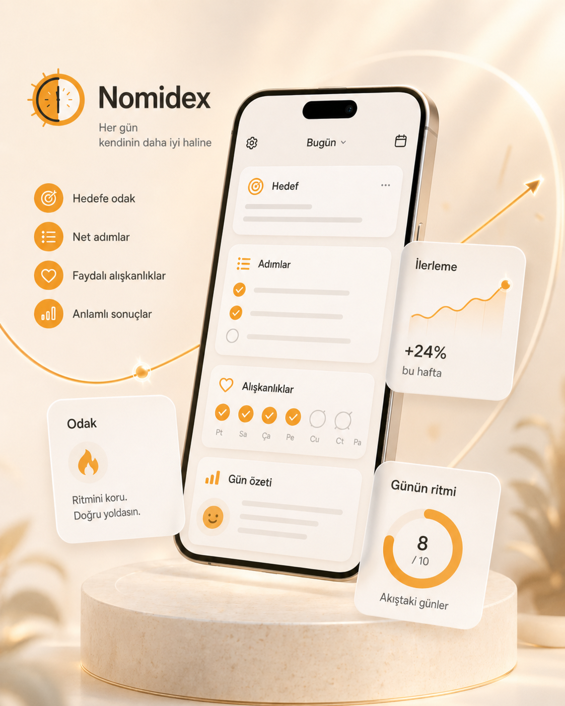 Nomidex hero visual with the main day system