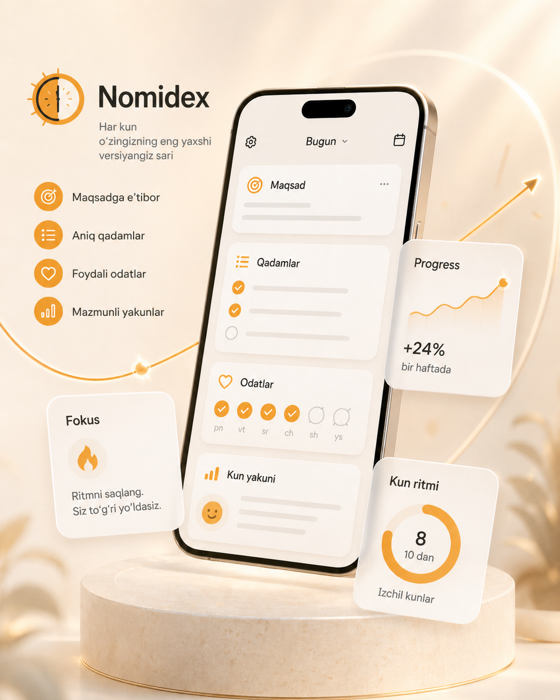 Nomidex hero visual with the main day system